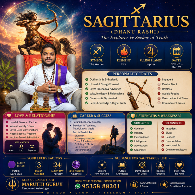 Horoscope Reading Astrologer In Jayanagar Bangalore Maruthi Guruji Sagittarius Dhanu Rashi Astrology Guidance